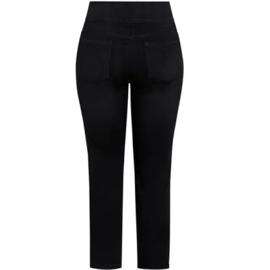Women's Plus Size Butter Denim Straight Leg Jean Black - tall | AVENUE image {3}