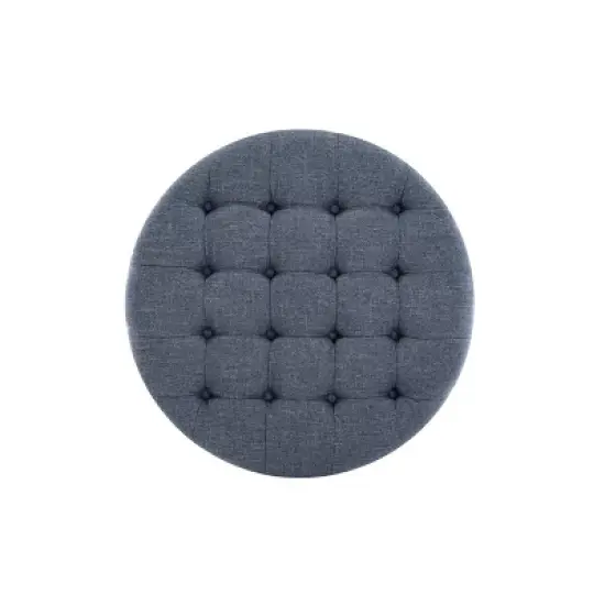 Large Round Tufted Storage Ottoman with Lift Off Lid - WOVENBYRD image {8}