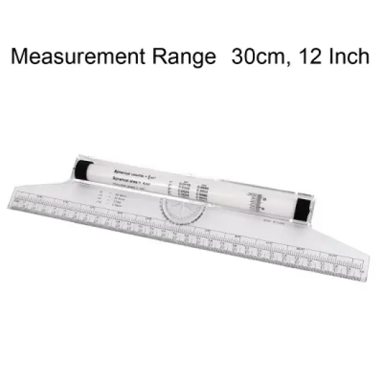 PiccoCasa Multi-purpose Plastic Measuring Drawing Rolling Rule 12inch image {1}