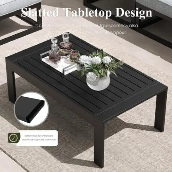 LayinSun 7-Piece Large Outdoor Modular L-Shaped Sectional Set with Coffee Table image {7}