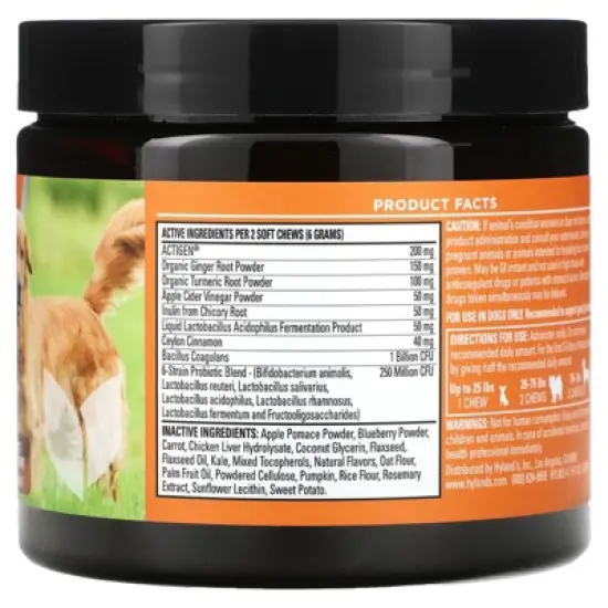 Hyland's Naturals Total Gut Health, For Dogs, Bacon, 90 Soft Chews, 9.5 oz (270 g) image {1}