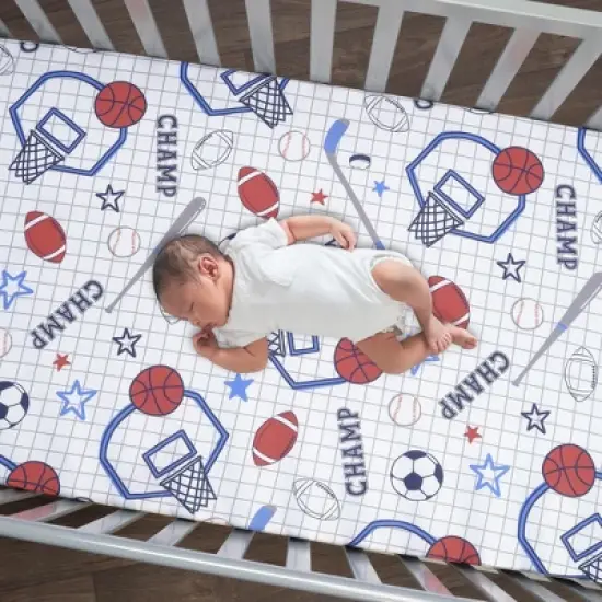 Lambs & Ivy Baby Sports 3-Piece Football/Basketball Baby Crib Bedding Set image {4}