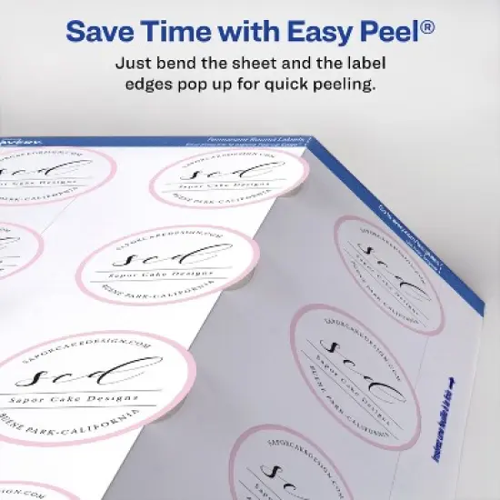 Avery Printable Round Labels with Sure Feed, 2" Diameter, Glossy White, 60 Customizable Labels (22817) image {4}