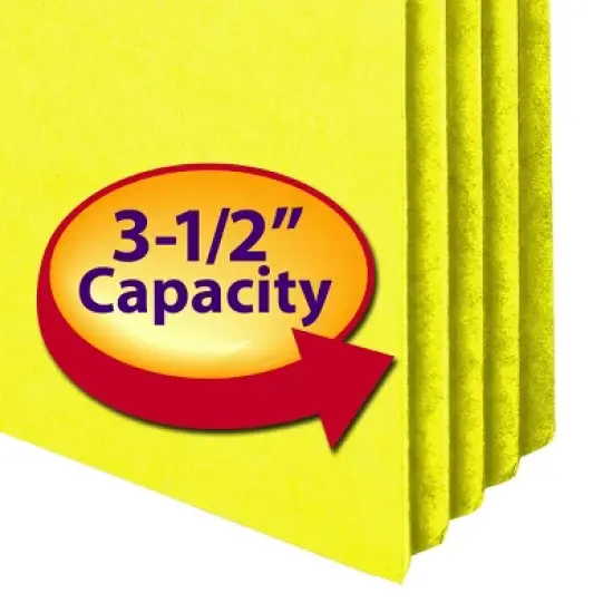 Smead File Pocket, Straight-Cut Tab, 3-1/2" Expansion, Legal Size, Yellow, 25 per Box (74233) image {2}