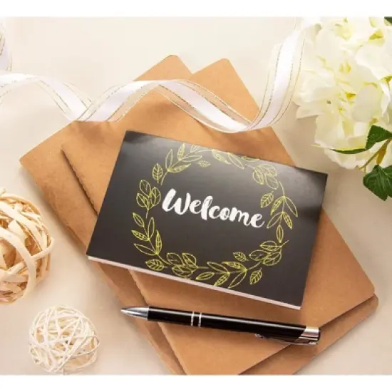 Paper Junkie 48 Pack Bulk Welcome Note Cards with Envelopes for Guests, Employees, Business, Floral Design, Blank Interior 4x6 In image {1}