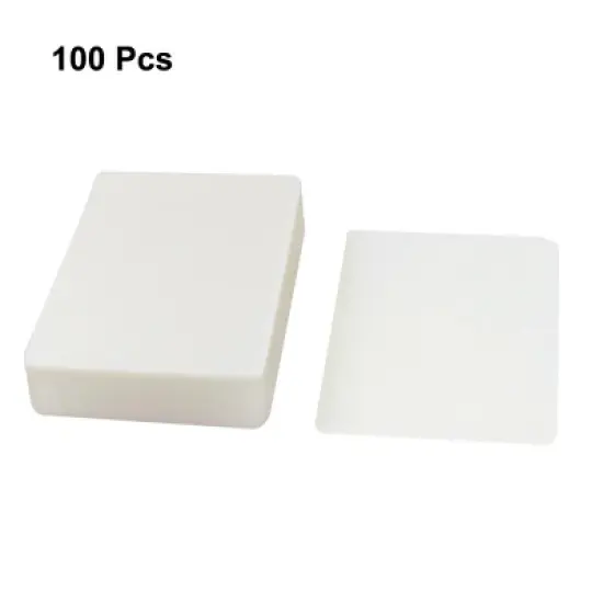 Unique Bargains Plastic 2R Photo Paper Cards Laminating Pouch Film 100 Pcs White 2.6" x 3.7"(L*W) image {1}