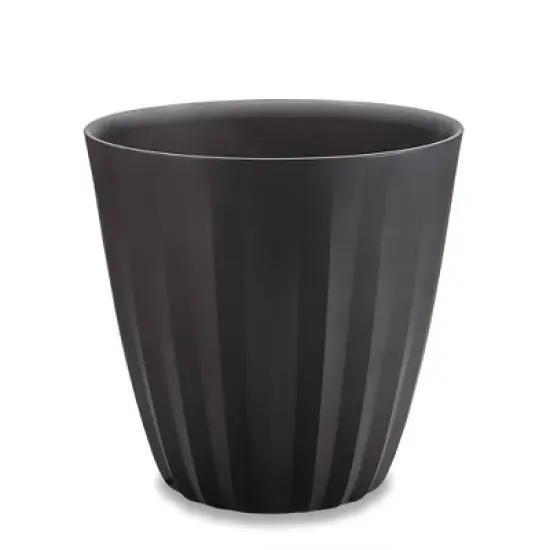 Crescent Garden Pleat Modern Round Indoor/Outdoor Planter Pot Black 23'' image {6}