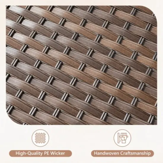 Belord Outdoor Wicker Patio Furniture Set with 41" Propane Fire Pit Table, Swivel Patio Chairs Set with Sofa Couch, Fire Pit Table and Ottoman image {6}