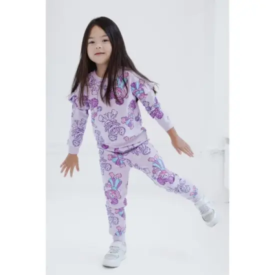 Sesame Street Abby Cadabby Infant Baby Girls French Terry Sweatshirt and Jogger Pants Outfit Set Purple 24 Months image {6}