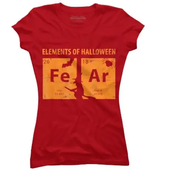Junior's Design By Humans Elements Of Halloween Tee (FeAr) Periodically By Luckyst T-Shirt image {6}