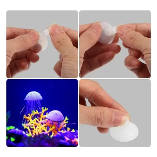 Unique Bargains w/ Suction Cup Aquarium Jellyfish Glow Decoration 2.3"x5.9" image {4}