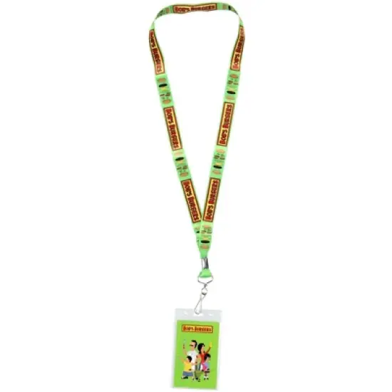 Bob's Burgers Logo and Cheeseburger Anatomy Lanyard Clear ID Badge Holder image {3}