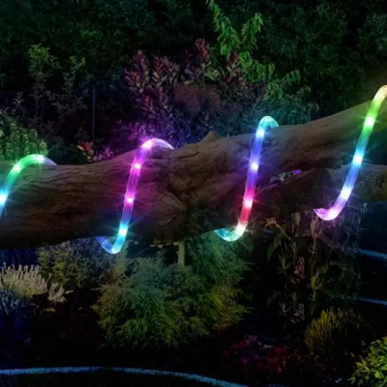BrightLux 12ft LED Color Flow Rope Lights: Outdoor/Indoor, Music Sync, 500+ Modes, PVC Jacket image {6}