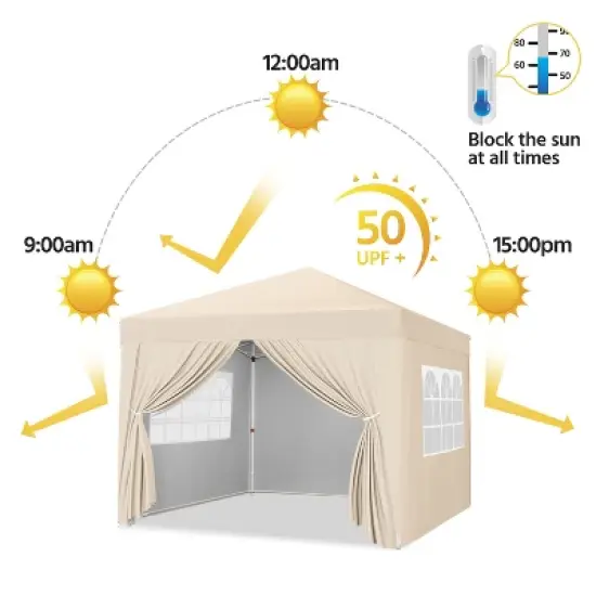 Yaheetech 10x10ft Pop-up Canopy with Sandbags and Wheeled Carry Bag image {5}