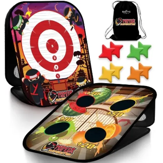 SWOOC Games - Ninja Superstar | 2-in-1 Corn Hole Games for Kids | 5-Second Setup | Ninja Kids Toys | Ninja Games | Bean Bag Toss Game for Kids image {6}