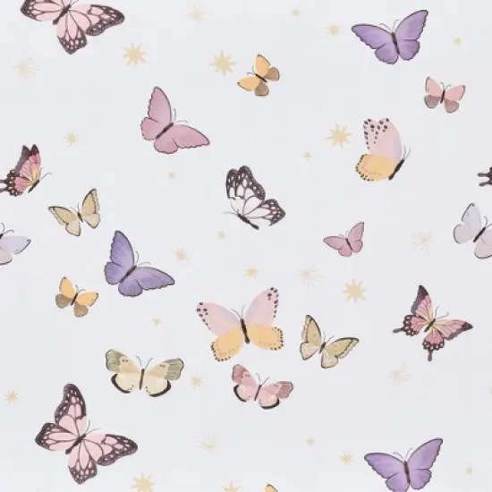 Lambs & Ivy Butterfly Dreams Breathable 100% Cotton Fitted Baby Crib Sheet image {3}