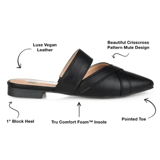 Journee Collection Womens Stasi Tru Comfort Foam Slip On Pointed Toe Mules Flats image {7}