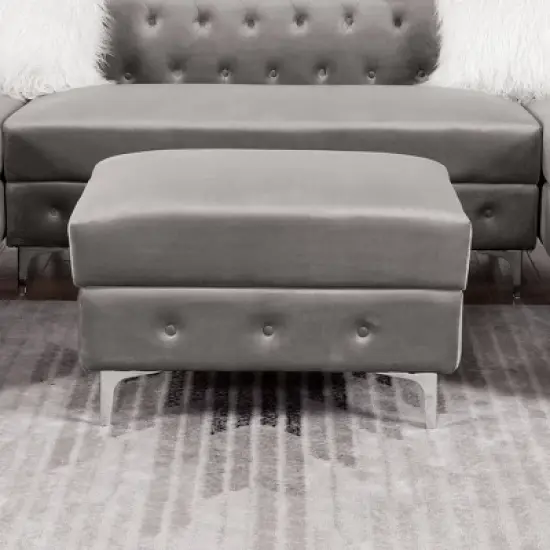 Elmhurst Glam Deep Button Tufted Ottoman - HOMES: Inside + Out image {1}