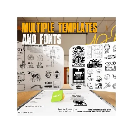 Nelko PM230 Portable Bluetooth Sticker Printer Blue with 2pk 54mmx3.5m White Rolls image {5}