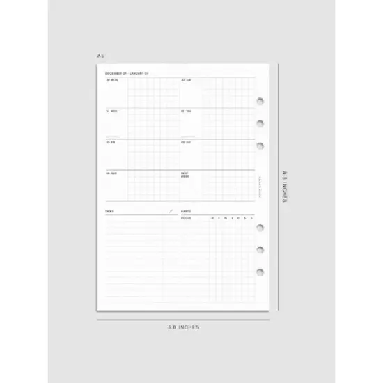 2026 Dated Weekly Admin Planner Insert | Monday Start | Cloth & Paper image {9}