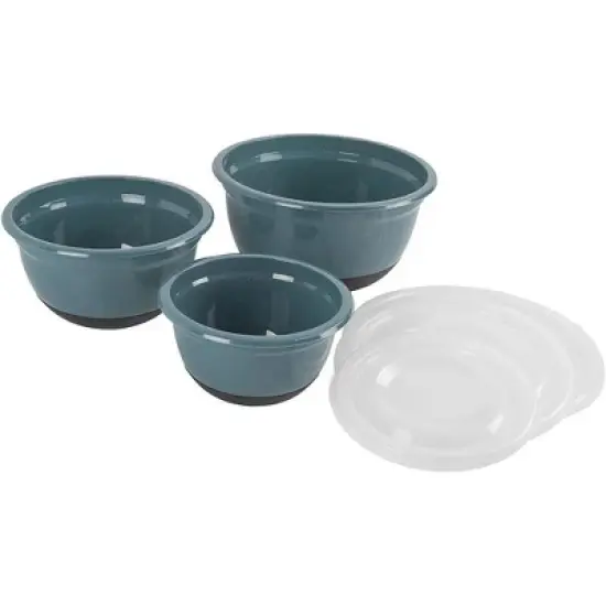 Debra's Kitchen Made in USA 6pc Non-Slip Mixing Bowls Set - Teal image {1}