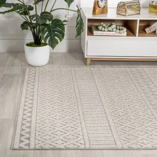 JONATHAN Y Ormond High-Low Modern Trellis Geometric Moroccan Indoor/Outdoor Area Rug  image {4}