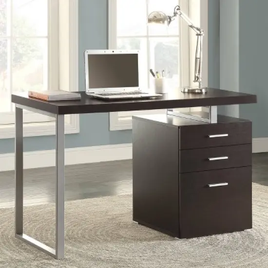 Brennan 3 Drawer Office Desk with Reversible Cabinet - Coaster image {1}