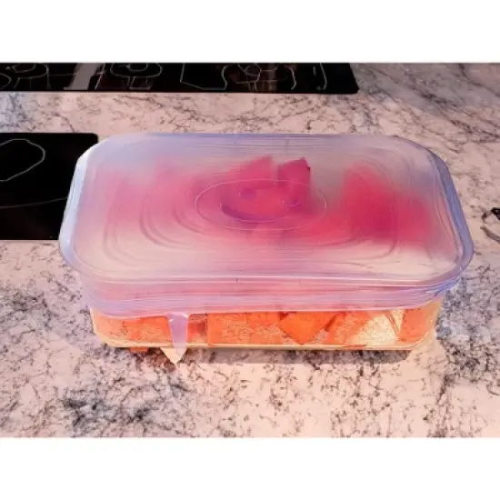 5 Star Super Deals Silicone Stretch Food Lids 6 Rectangular Pack - Reusable Leak Proof Containers Covers for Food Storage & Containers image {7}