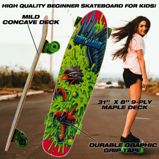 Tony Hawk 31" Cruiser Skateboard- Mad Hawk image {4}