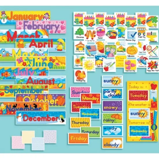 Scholastic All-In-One Schoolhouse Calendar Bulletin Board Set image {2}