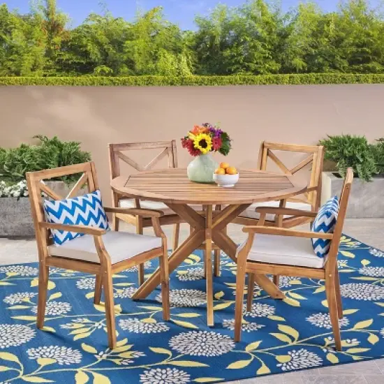 Llano 5pc Patio Dining Set - Christopher Knight Home image {6}