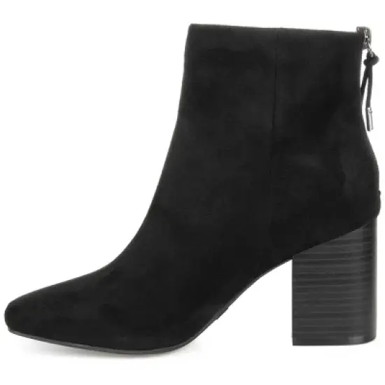 Journee Collection Womens Audrina Tru Comfort Foam Back Heel Zip Stacked Heel Booties image {1}