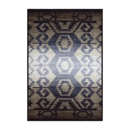 Southwestern Geometric Aztec Non-Slip Indoor Washable Area Rug or Runner by Blue Nile Mills image {5}