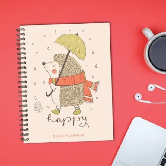 Willow Creek Press 2024 Weekly Planner 8.5"x6.5" Softcover Happy Hedgehog image {4}