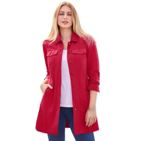 Jessica London Women&rsquo;s Plus Size Long Denim Jacket image {11}
