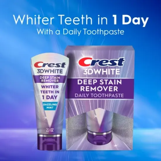 Crest 3D White Deep Stain Remover Daily Toothpaste - Dazzling Mint image {2}