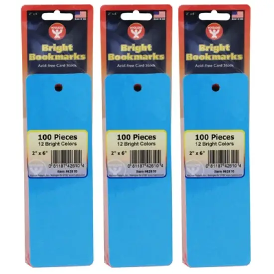 Hygloss&reg; Mighty Bright&trade; Bookmarks, 100 Assorted Colors Per Pack, 3 Packs image {3}