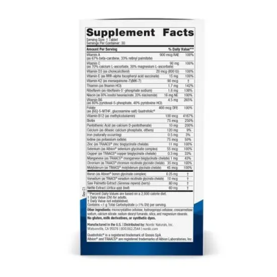 Nordic Naturals Men's One Daily Multivitamin Tablets - Unflavored - 30ct image {3}