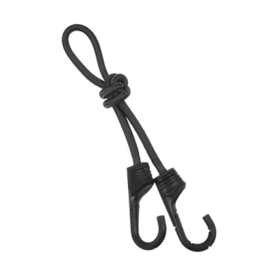 Unique Bargains Strong Elastic Strapping Rope with Hooks for Bicycle Luggage Black 12 Pcs image {3}