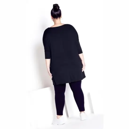 Women's Plus Size Zara Bamboo Tunic - black | ZIM & ZOE image {1}