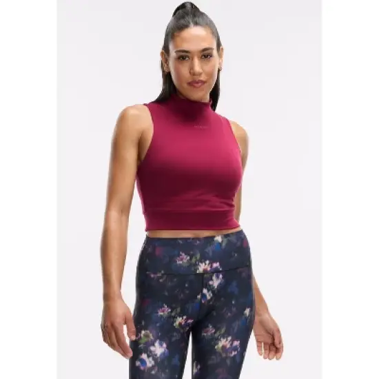 Peloton Women's Cadent Mock Neck Tank, Beet Red image {7}