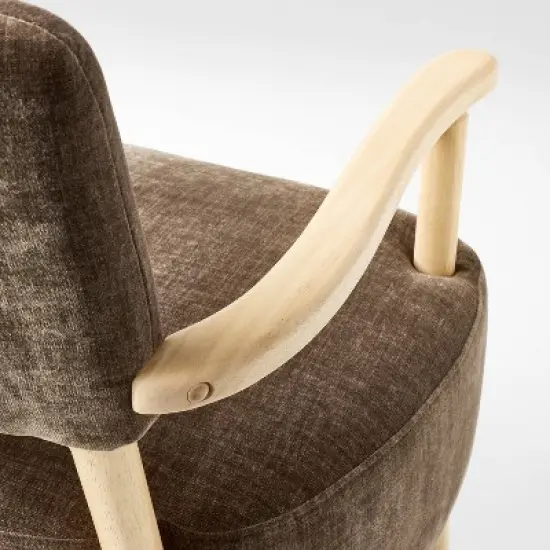 Corallina Upholstered Wooden Accent Chair Brown - Threshold&trade; designed with Studio McGee image {4}