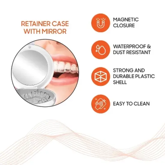 Sharper Image Orthodontic Dental Case with Mirror - White image {2}
