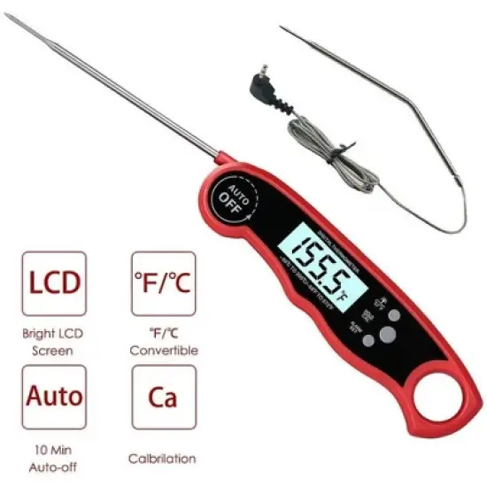 WOPET Cooking Thermometer with Dual Probes Meat Thermometer Digital Instant Read Kitchen Food Thermometer image {2}