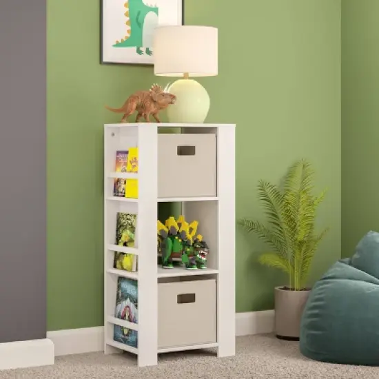 Kids' Book Nook Cubby Storage Tower with Bookshelves White - RiverRidge Home image {7}