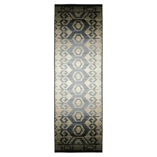 Southwestern Geometric Aztec Non-Slip Indoor Washable Area Rug or Runner by Blue Nile Mills image {4}