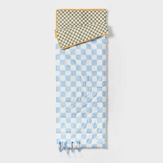 Blue Checkered Kids' Sleeping Bag - Pillowfort&trade; image {4}