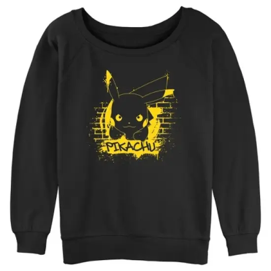 Junior's Pokemon Pikachu Mural Sweatshirt image {3}