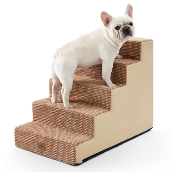 Cozy Kiss 5-Tier Extra-Wide Foam Pet Steps, Non-Slip Dog Stairs for High Beds & Sofas with Removable Washable Cover image {12}