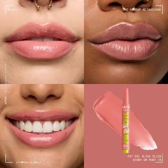 NYX Professional Makeup Fat Oil Slick Click Tinted Lip Balm - Story or Post - 0.07oz image {2}